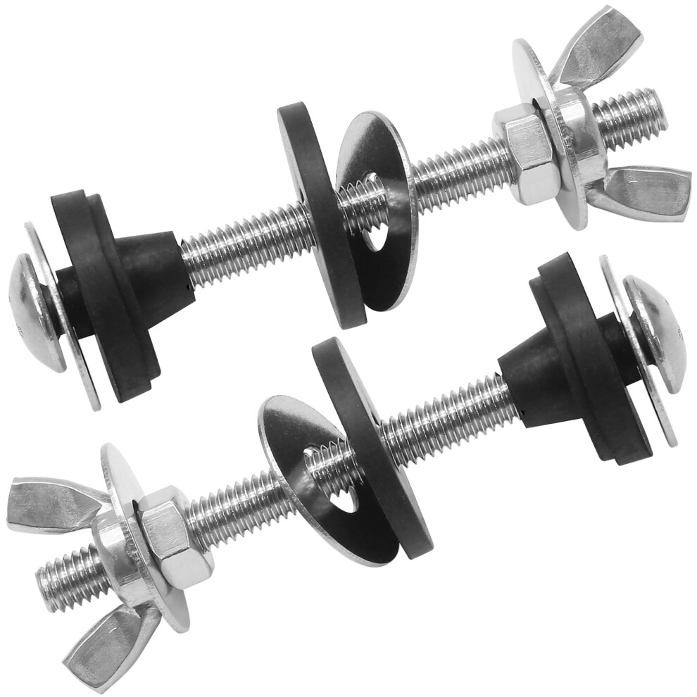 4Pcs Stainless Steel Toilet Seat Bolts Kit With Leakproof Rubber Washers And Extra Long Nuts 9099447836472