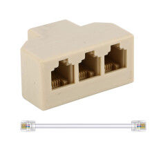 RJ11 Phone Splitter 6P4C Telephone Line Adapter 1 to 4 Multi Port for Landline and Fax 1 Pack