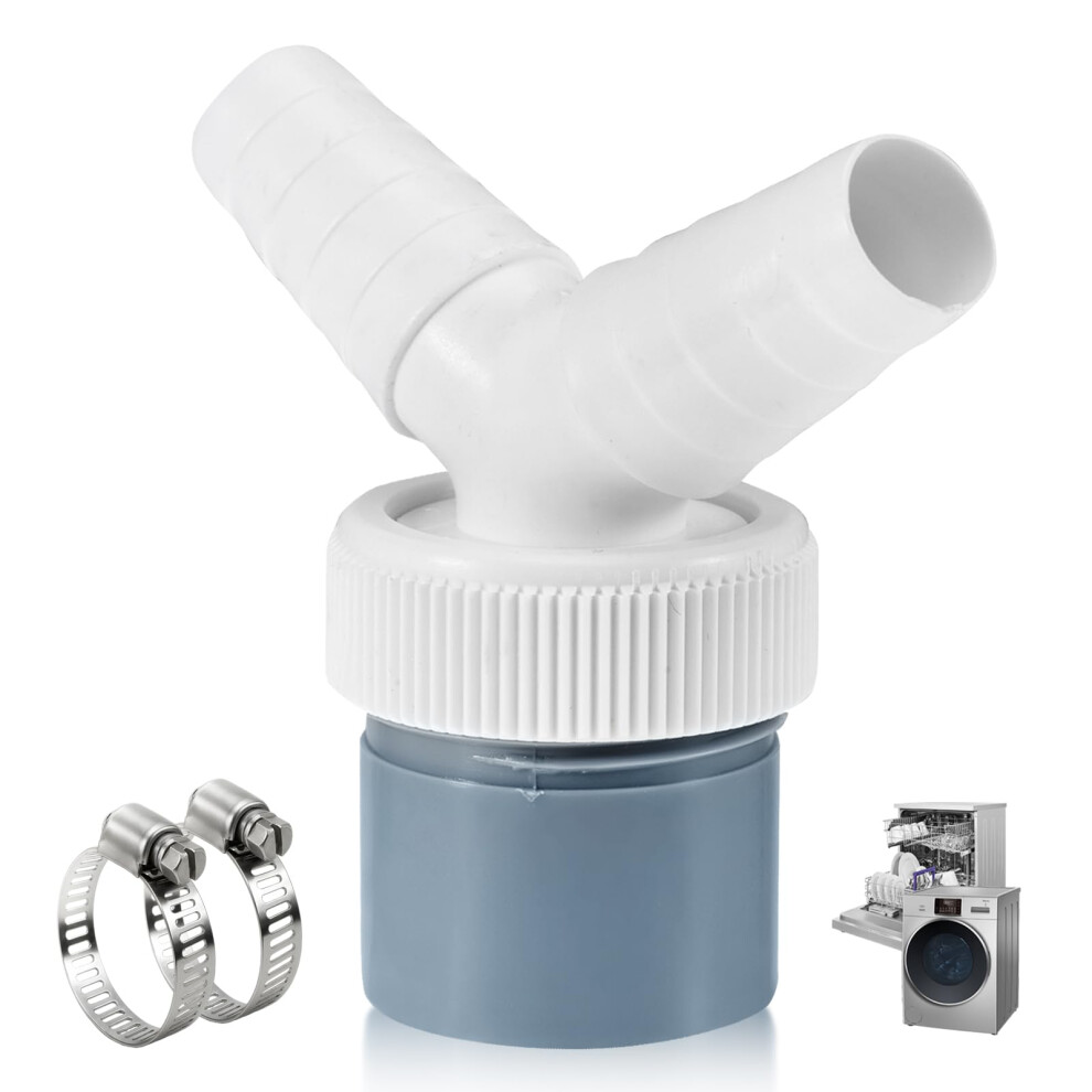 Washing Machine Drain Hose Adapter And Dishwasher Connector, 40Mm Dual Y Leakproof Splitter For Sink Plumbing 9365369211537