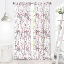 Painel de cortina decorativa semitransparente Misty da Collections Etc, cor blush, 132 x 213 cm (52" x 84")