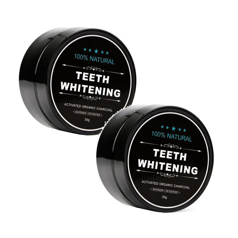 2-Pack Activated Charcoal Teeth Whitening Powder Natural Coconut Teeth Whitener 60g