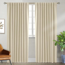 Cortinas DEKAXID Azul Marinho Elegantes com Bloqueio de Luz - (178 x 213 cm) com Bolso para Varão e Aba Traseira, Isolamento Térmico e Proteção