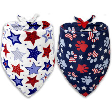 4 juli hundbandana, amerikansk patriotisk kattbandana för stora, medelstora, små husdjur, valpar (stor)