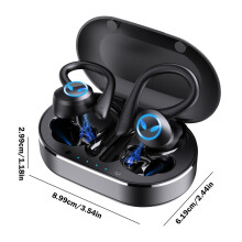 Słuchawki sportowe PAVEOS Wireless Bluetooth 5.1, wodoodporne IPX7, nauszne, z dźwiękiem bezstratnym HIFI i redukcją szumów