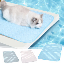 Jacenvly Ausverkauf Haustierbedarf Kühlmatte aus Eisseide für Hunde und Katzen, waschbare Kühldecke für Bett, Sofa, Autositz, Boden, Badezimmer