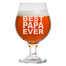 Copo Tulipa de Cerveja Belga de 473ml com Haste - Melhor Papai de Todos