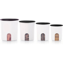 Heritage Collection 8-teiliges Vorratsdosen-Set in Vintage-Farben – Spülmaschinenfest & BPA-frei – (4 Dosen + 4 Deckel) Küchenutensilien