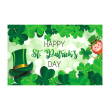 Opptil 65 % rabatt! St. Patricks dag-flagg, dobbelttrykket banner, kløvere, hatt, gullmynter, grønt hageskilt med lykkemotiv, trefoil-plakat, irsk