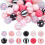 Χάντρες Bubblegum 20 χιλ.50 τεμάχια ροζ ακρυλικές χάντρες με χοντρές πέτρες από στρας 1
