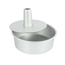 8 tommer aluminiumslegering rund chiffon kagepande aftagelig bund hul skorstensform gør-det-selv