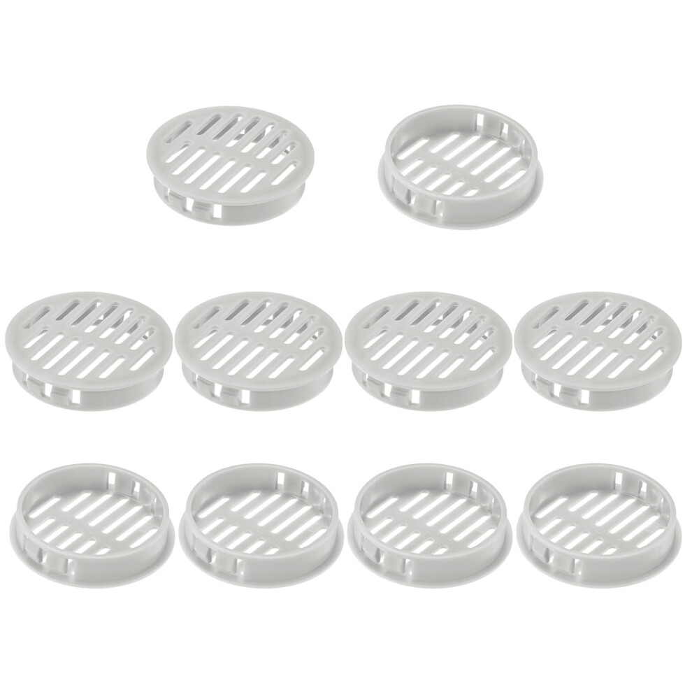 10Pack Plastic Round Soffit Vents 50Mm 2 Inch Air Vent Covers For Bathroom Kitchen Cabinet Wardrobe Light Gray 9099447837110