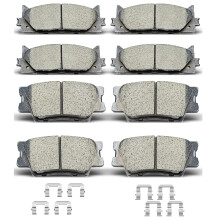 Front and Rear Ceramic Brake Pads Set with Clips for Lexus ES300h ES350 Avalon Camry 8pc Low Dust