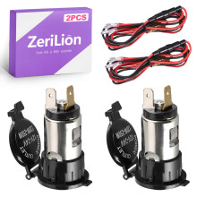 2 Pack Waterproof 12V Cigarette Lighter Socket with Fuse Protection for Car Boat RV Motorcycle