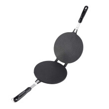 Waffle Cone Maker Non Stick Aluminum Alloy Double Side Pan with Heat Resistant Handle for Ice Cream
