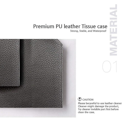 Modern Fine Pu Leather Square Tissue Box Decorative Tissue Box Holder Dark Gray 1