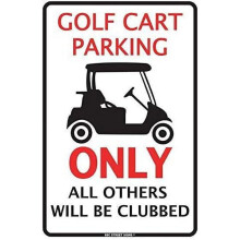 Metal Tin Signs 8x12 Inches Farm Novelty Cafe Golf Cart Parking Only Wall Decor Vintage Decorations