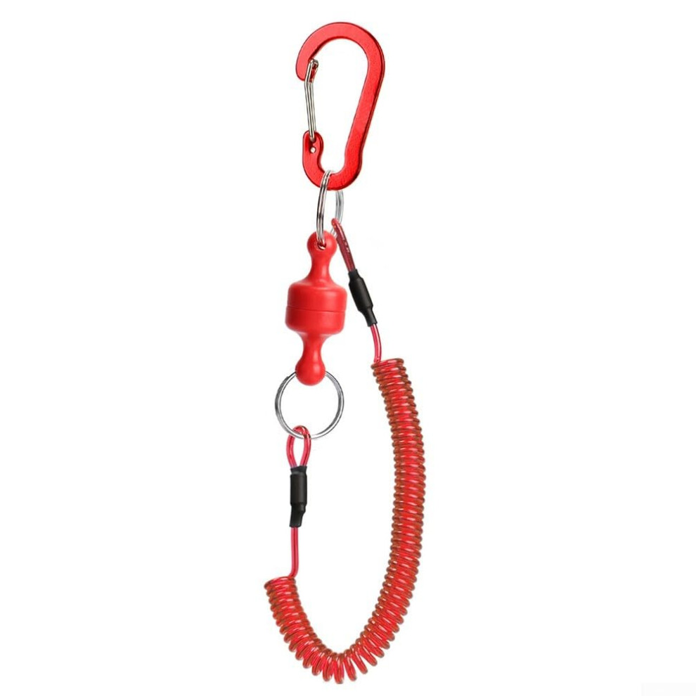 Fishing Lanyard With Magnetic Quick Release Clip And Heavyduty Steel Safety Rope, 0.5M Black 9164114413819