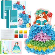 Star Helio Fabric Art Frenzy para Crianças, Kit de Arte com Furos Compatível com Quebra-Cabeça Criativo, Brinquedo de Pintura com Furos, Presente