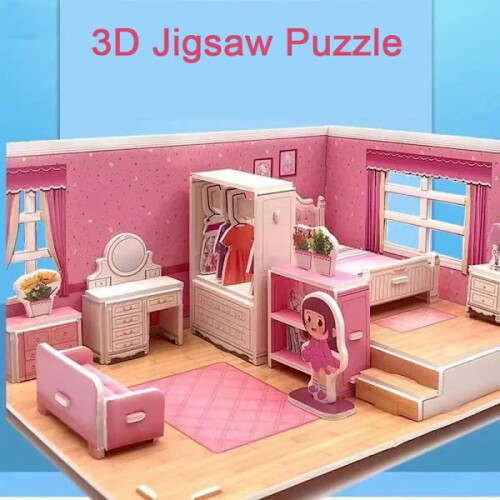 Congme3D παιχνίδι παζλ για παιδιά3D παζλ χαρτιού Υπνοδωμάτιο Σαλόνι Σπίτι Παιδικά