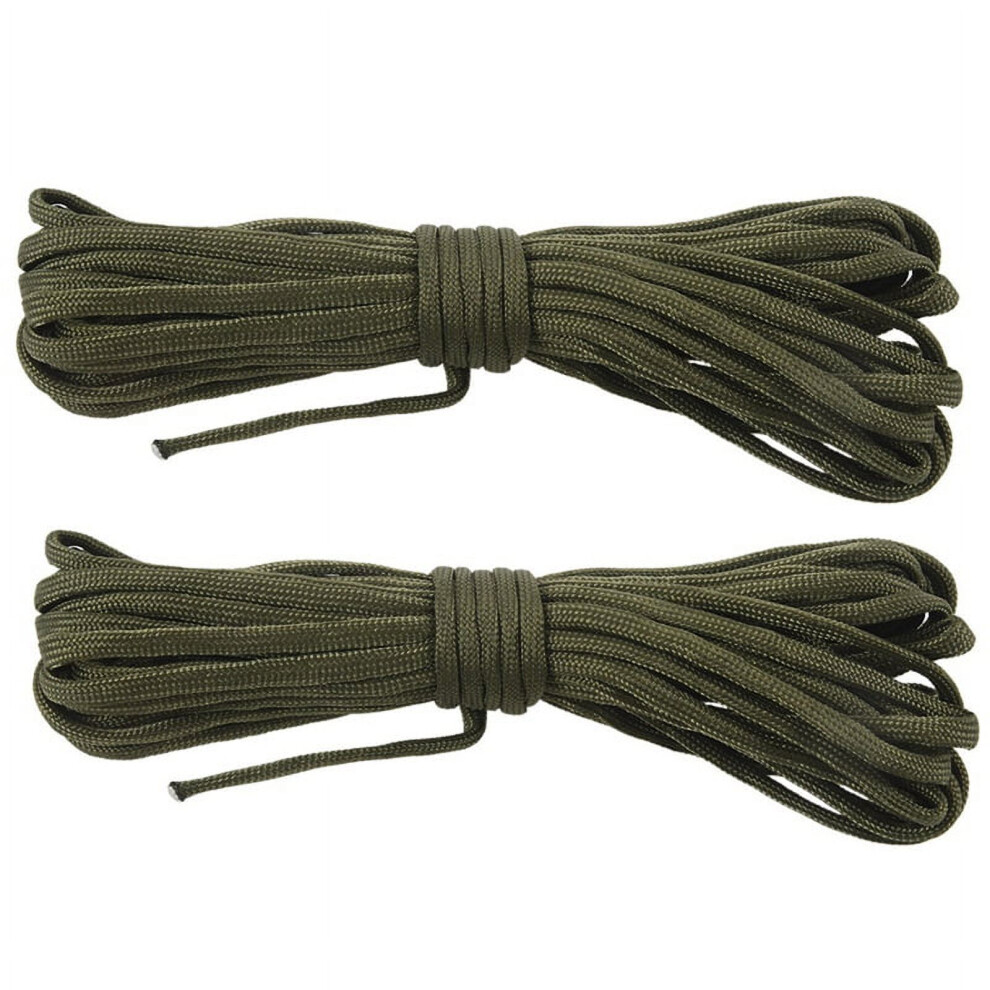 2X 7 Rope Paracord Parachute Rope Resistant Camping Survival Color: Green Length: 8M 9482828442261