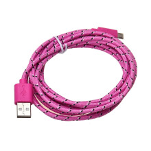 Cable de datos y carga Micro USB de 1 m para teléfono móvil (verde claro)