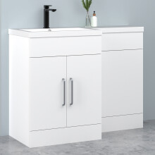 Vanity Unit with Sink WC Cabinet Matt White Floor Standing 1100mm