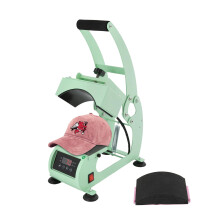 2in1 Hat Heat Press Machine for Caps and T Shirts, Digital LCD Control with Adjustable Pressure, Light Green