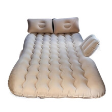 Beige SUV Air Mattress with Durable PVC Velvet, Quick Inflate and Universal Fit for Camping Travel