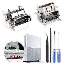 2 Pack HDMI Port Replacement Kit for Xbox One S with Tools, Restore Video and Audio Signal