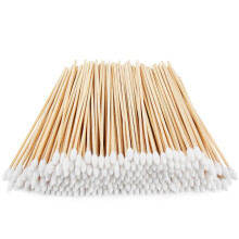 200 Count Pointed Tip Bamboo Cotton Swabs 6 Inch for Precise Makeup Correction and Baby Care