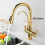 Touch Sensor Kitchen Faucet with 3 Function Pull Down Gold Mixer Tap for Hot Cold Filtered Water 3