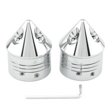 Axle Nut Covers Black Aluminum CNC Machined Front Wheel Caps for Harley Dyna Sportster Touring