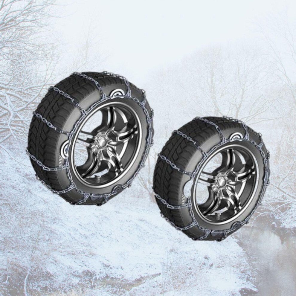 2Pcs Snow Chains For Cars 285/50R18 AntiâSkid HeavyâDuty Tire Chains For Winter Driving And Ice 9365369218123
