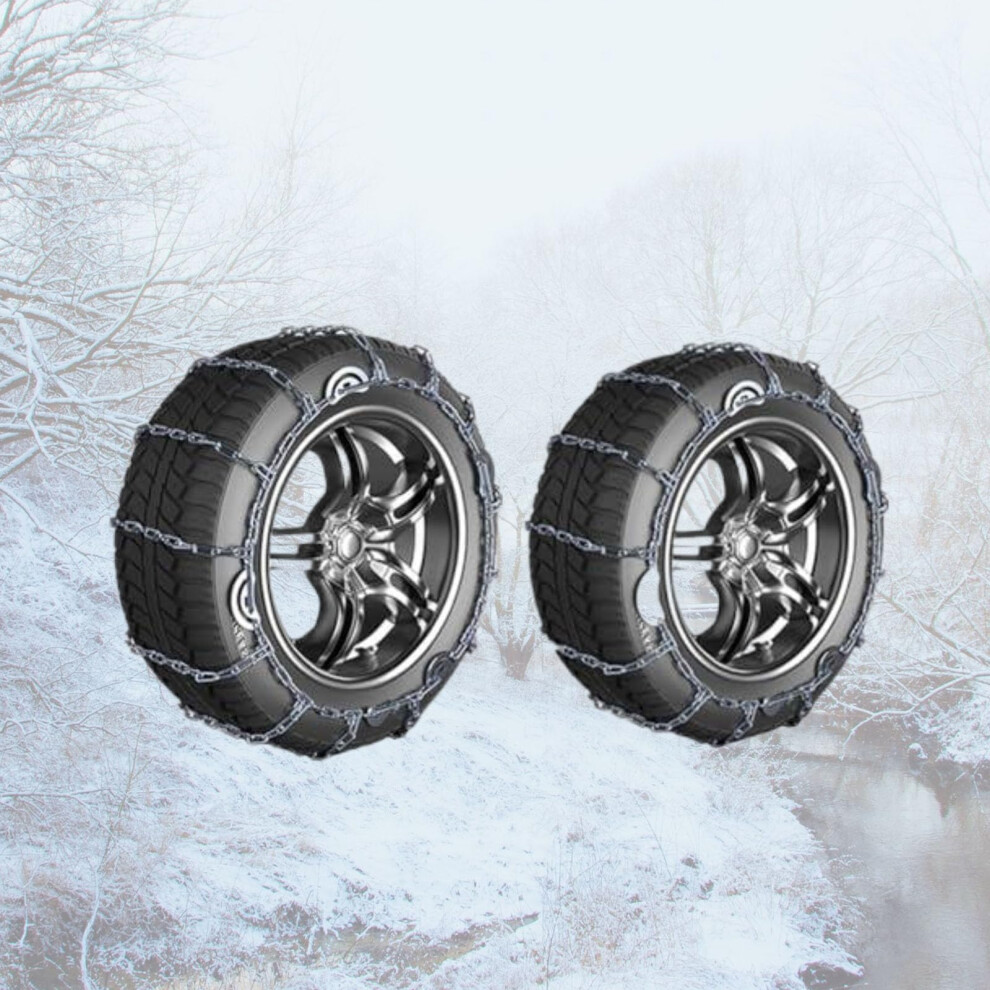 2Pcs Snow Chains For Cars 255/75R16 275/60R18, Antiskid Tire Chains For Winter Driving With Improved Traction 9365369218154