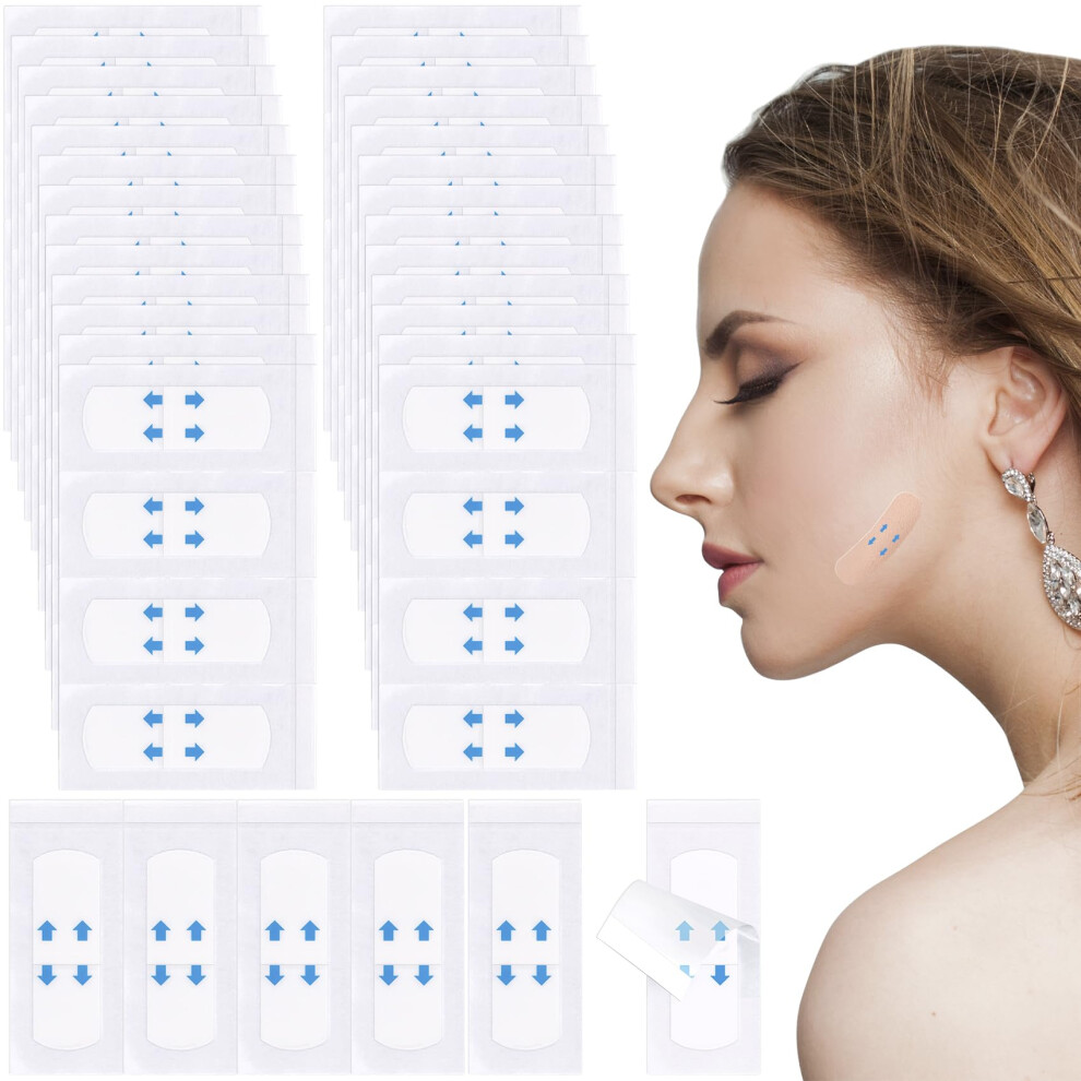132pcs Invisible Face Lift Tape for Wrinkles, Double Chin, Sagging Skin, Waterproof and Hypoallergenic