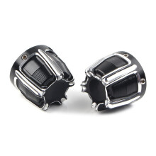Black Front Axle Nut Cover for Harley Davidson Touring Dyna Softail – Durable Aluminum, Clean Look