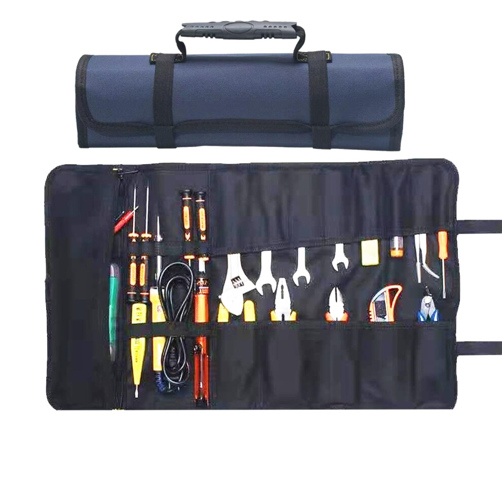 23Pocket Tool Roll Bag Organizer, Waterresistant Oxford Compact Storage For Mechanics And Rv 9099447845320