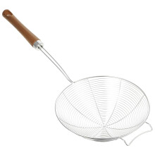 Stainless Steel Spider Strainer with Wooden Handle, Fine Mesh Skimmer for Frying, Boiling, Noodles