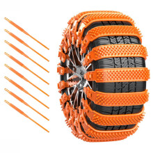 Car Snow Chains for Chevrolet Camaro 165275mm, Reusable TPU Traction Straps 8PCS Orange, Enhanced Winter Grip