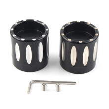 Front Axle Nut Cover Black for Harley Touring Softail Street Glide Road Glide Road King