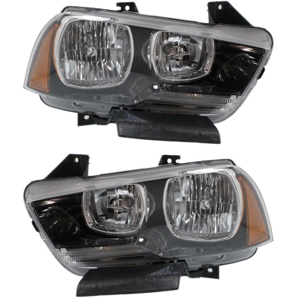 Headlights For Dodge Charger 2011Â2014 Clear Lens With Bulbs Left Right Set Enhanced Visibility 9164114873088
