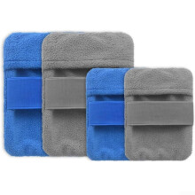 Beach Sand Remover Bag Set, 4Pack Coral Fleece Sand Off Tool for Vacation Camping (Blue & Gray)