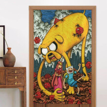 Adventure Time Door Curtain for Doorway, Pattern Print Blackout Privacy Window Curtain, Room Divider Curtain Tapestry Home Decor, 34" W X 56" L