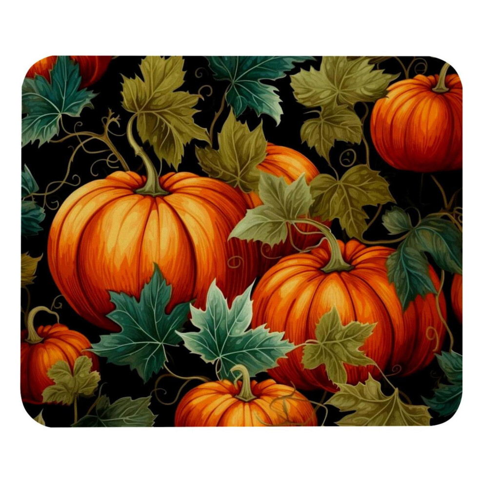 Thanksgiving Pumpkin Leaves I Mouse Pad With Non-Slip Rubber Base, Square Gaming & Laptop Protector Mat, 8.3'' X 9.8'' 9138057690316