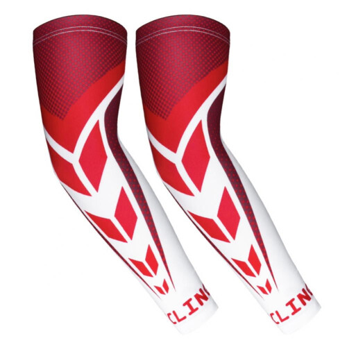 Arm Cooler Cooling Sleeves UV Protective Compression Arm Sleeves, 1 Pair (Red)