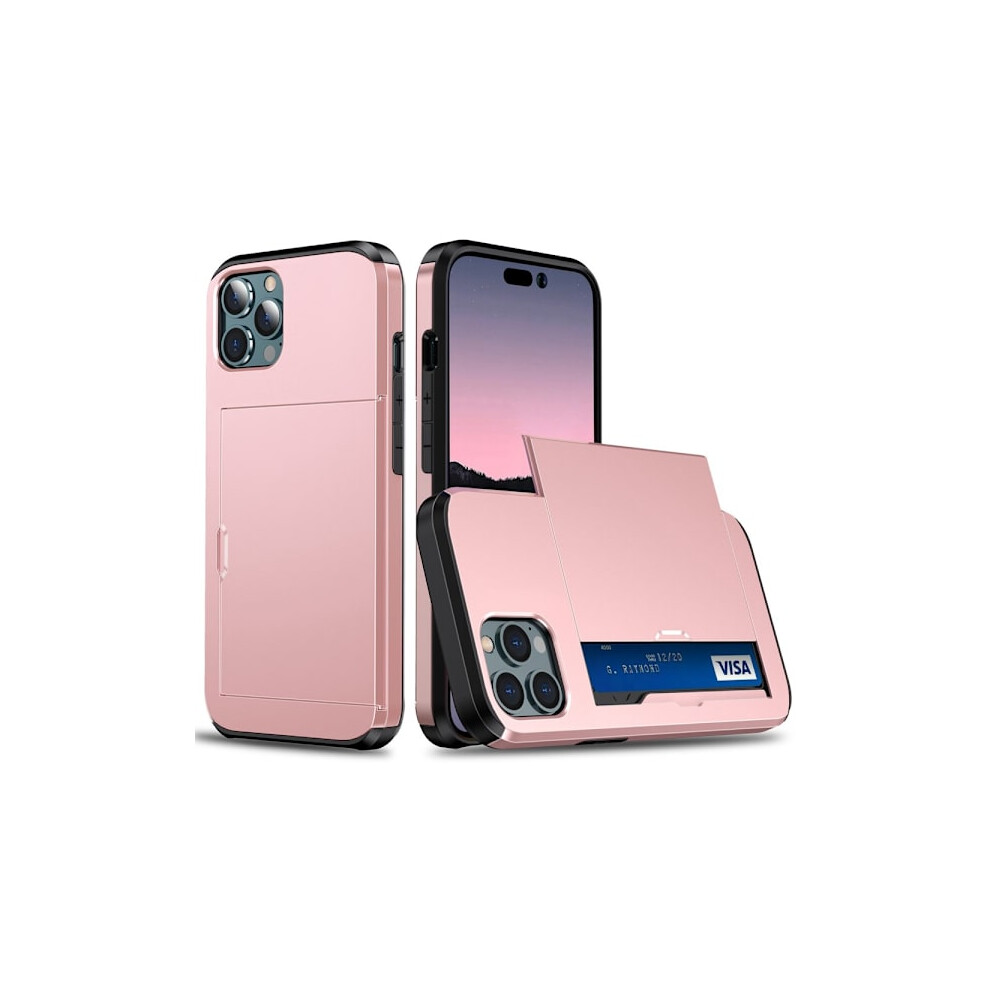 Case With Card Slot Compatible With Iphone 14 Pro Rose Gold 9138057696066