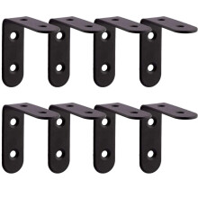 20PCS L Brackets, Stainless Steel Corner Brackets for Shelves, Black Right Angle Braces for Wood Furniture Cabinet Chair with Screws