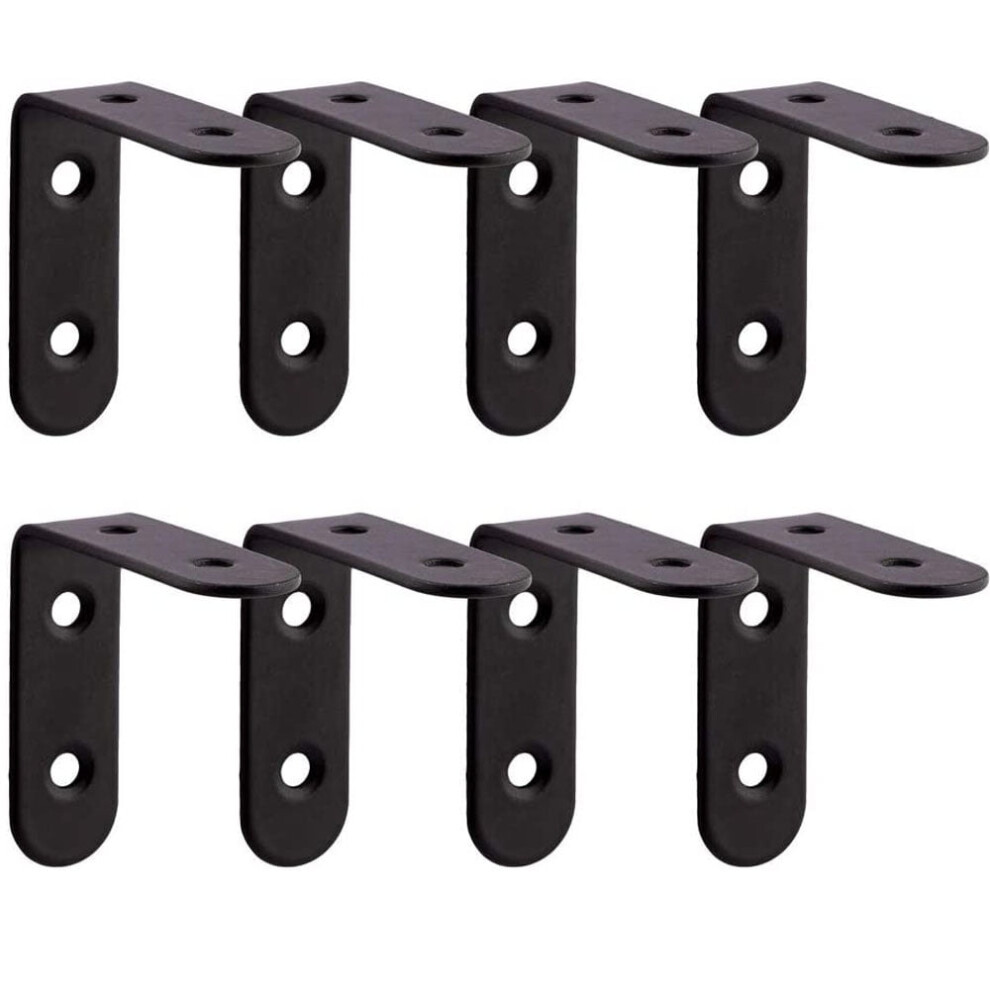 20Pcs L Brackets, Stainless Steel Corner Brackets For Shelves, Black Right Angle Braces For Wood Furniture Cabinet Chair With Screws 9138057696271
