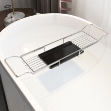 Bathtub Caddy Tray Adjustable Stainless Steel Bath Rack for Wine, Books, Tablet and Phone