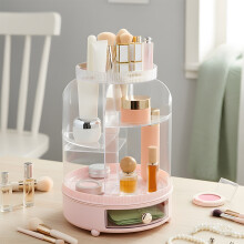 Tabletop Rotating Cosmetic Storage Organiser, Pink